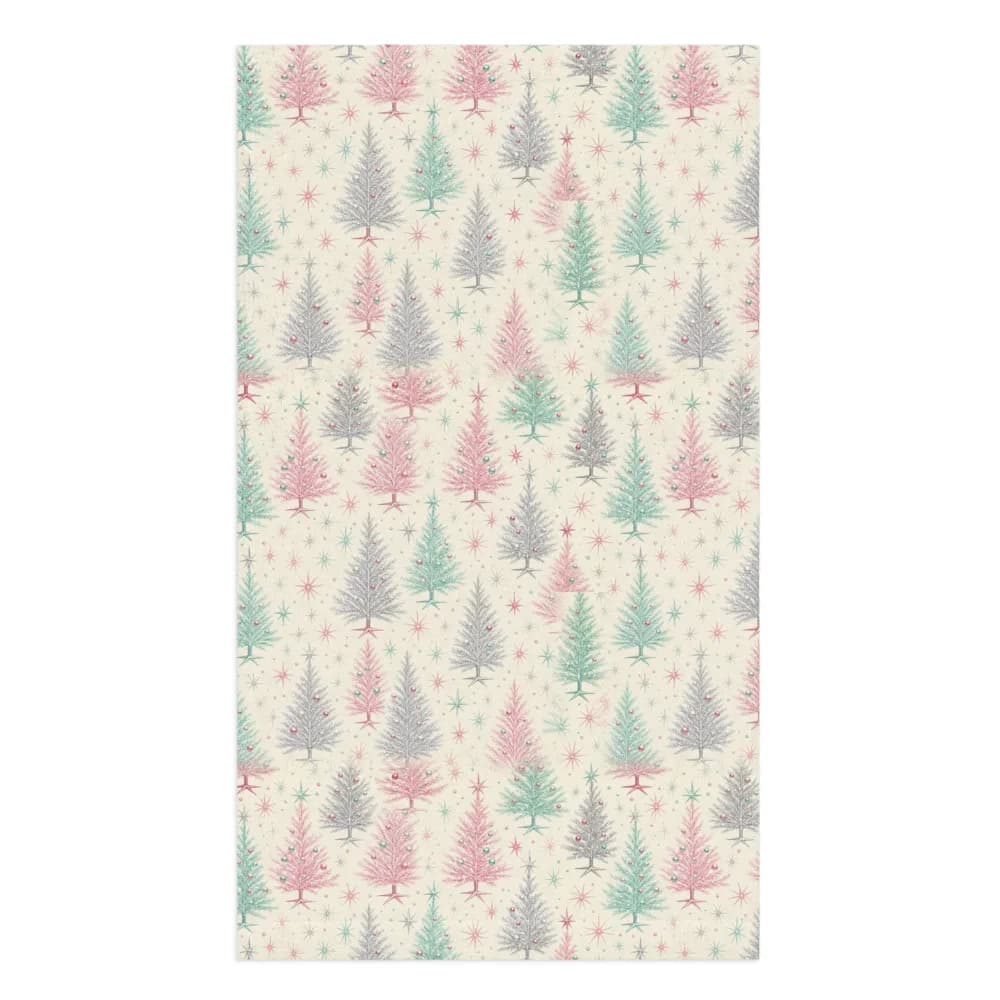 Retro Tinsel Trees Pattern Hand Towel