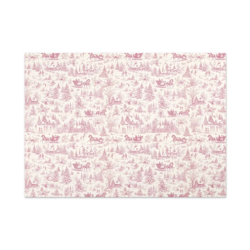 Rose Toile Winter Village Gift Wrap