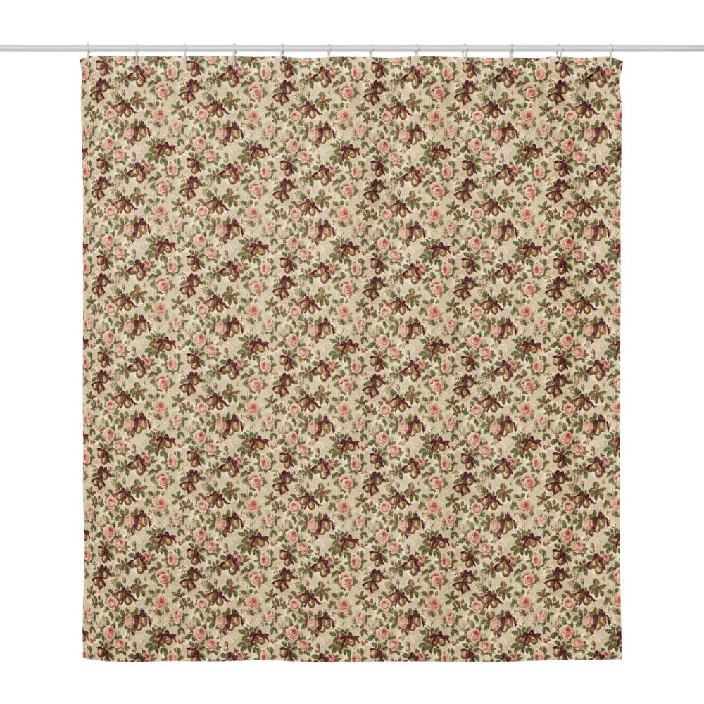 Victorian Roses and Bells Pattern Shower Curtain