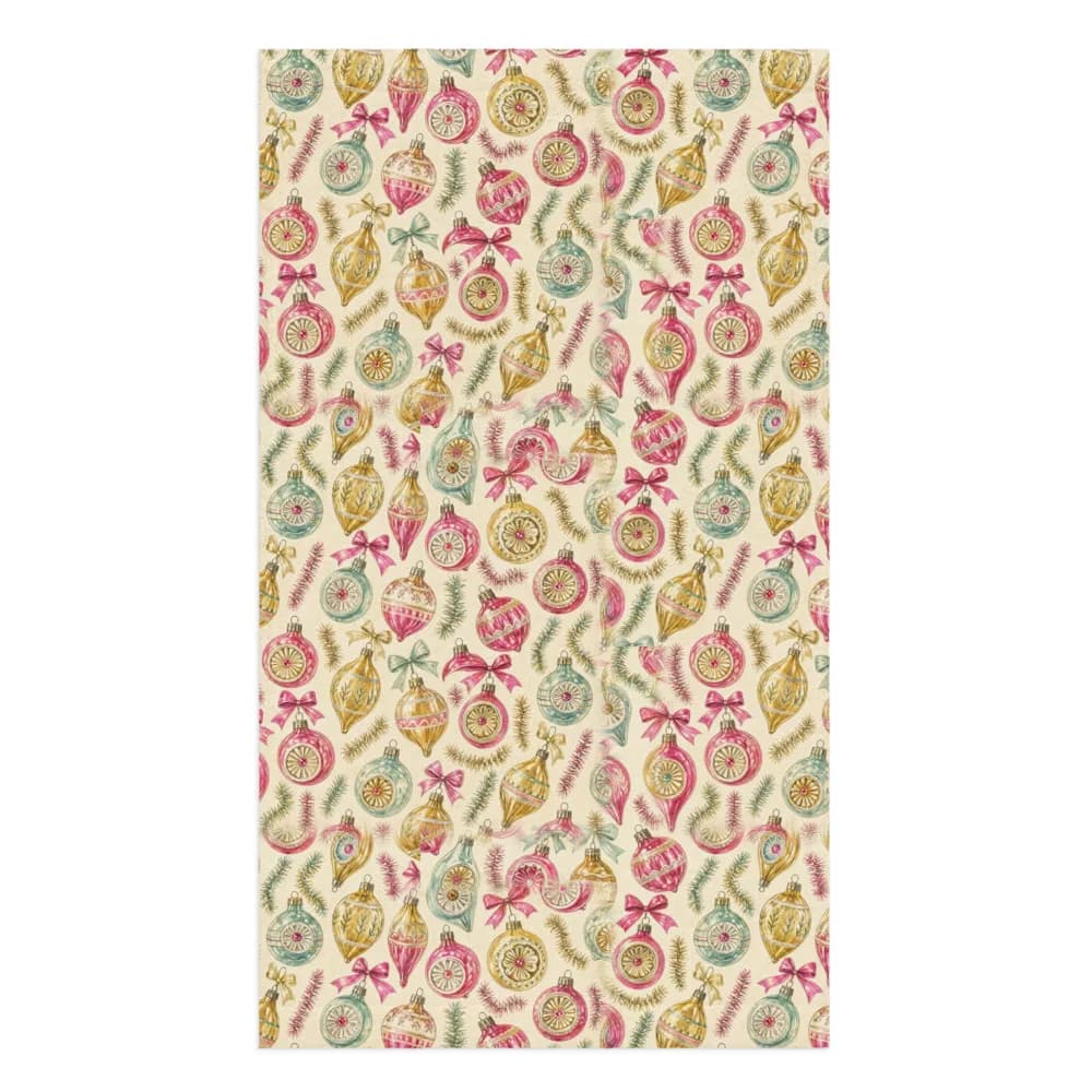 Vintage Glass Baubles Pattern Hand Towel
