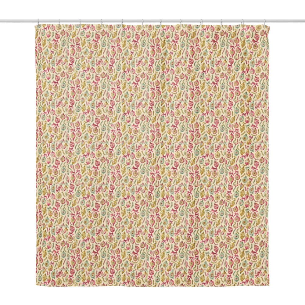 Vintage Glass Baubles Pattern Shower Curtain
