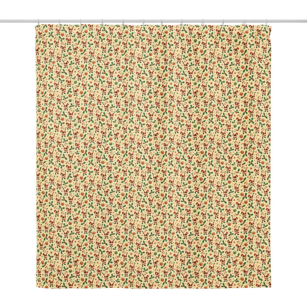 Vintage Santa Christmas Pattern Shower Curtain