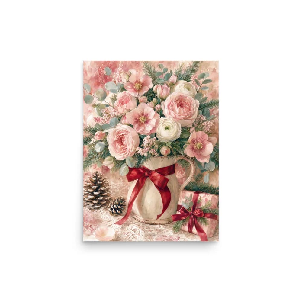 Winter Bouquet in a Vintage Jug Art Print