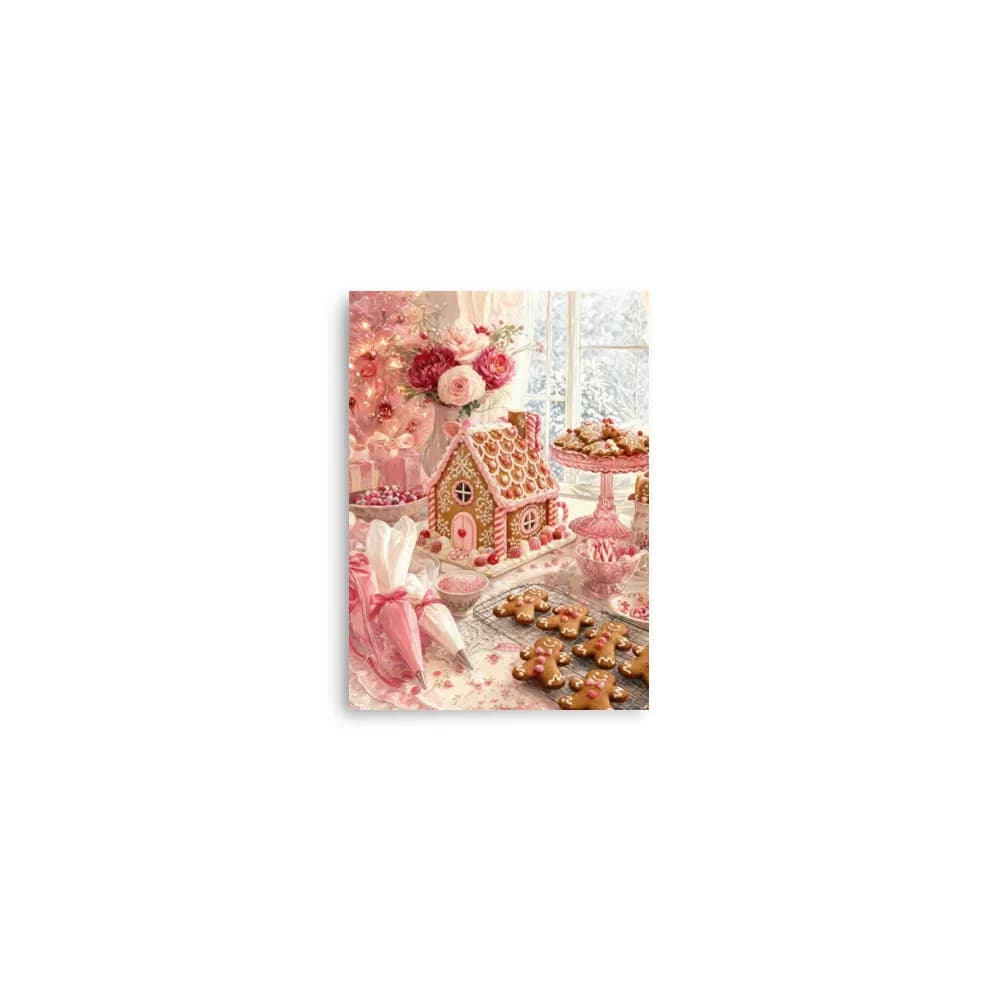Handcrafted Home Gingerbread House Baking Day Art Print – cottage-style art