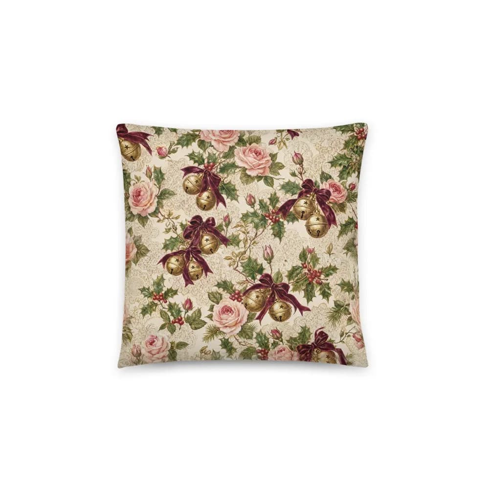 Handcrafted Home Victorian Roses and Bells Pattern Throw Pillow – patterned art