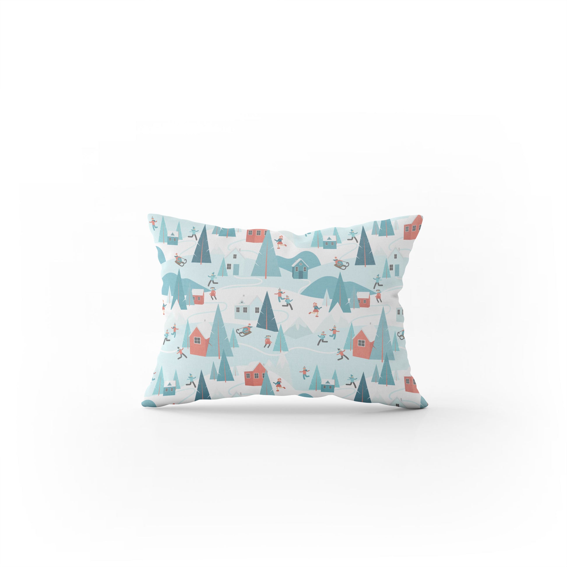 Snow Day Holiday Pillow custom pastel colour