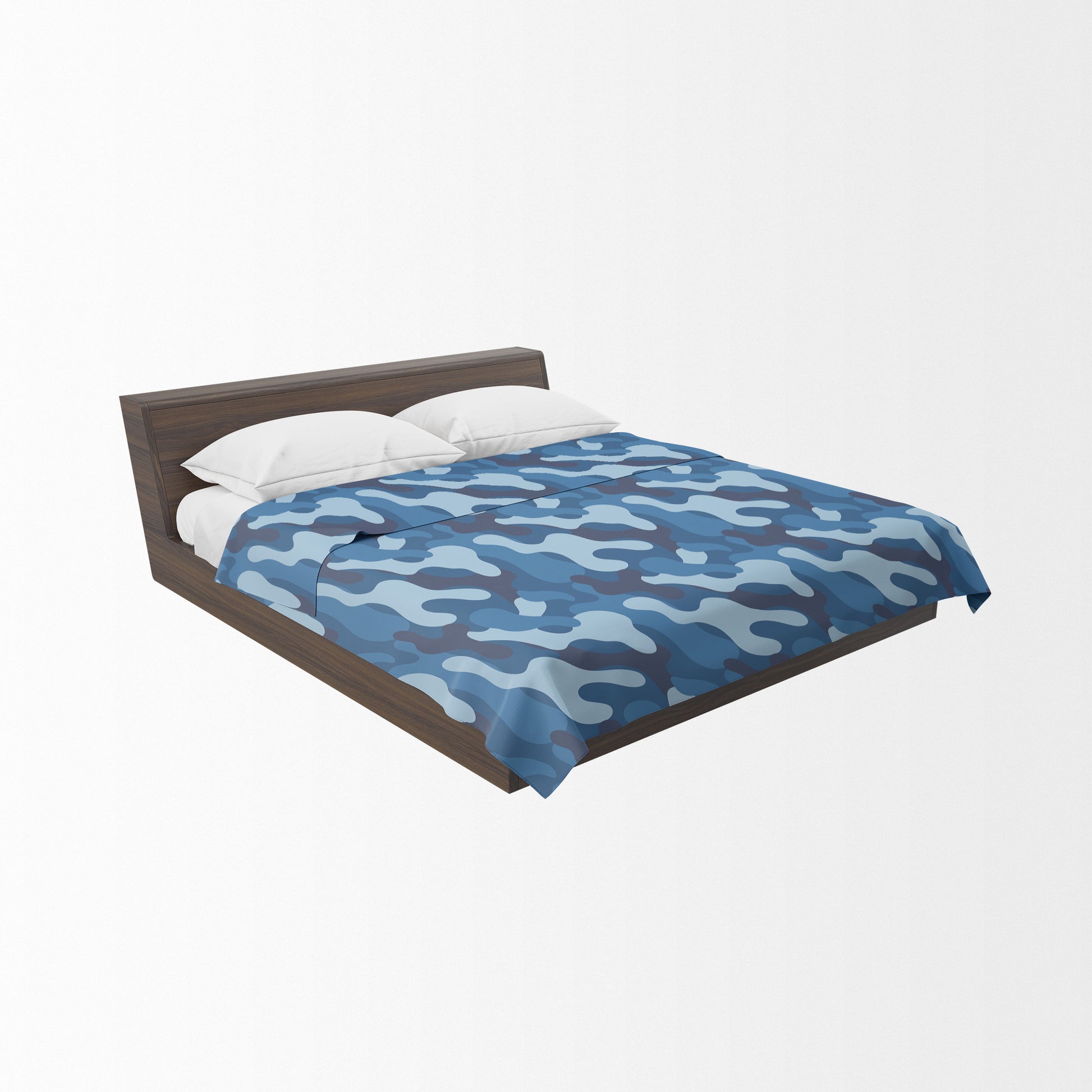 Blue Camo Camouflage Blanket custom pastel colour