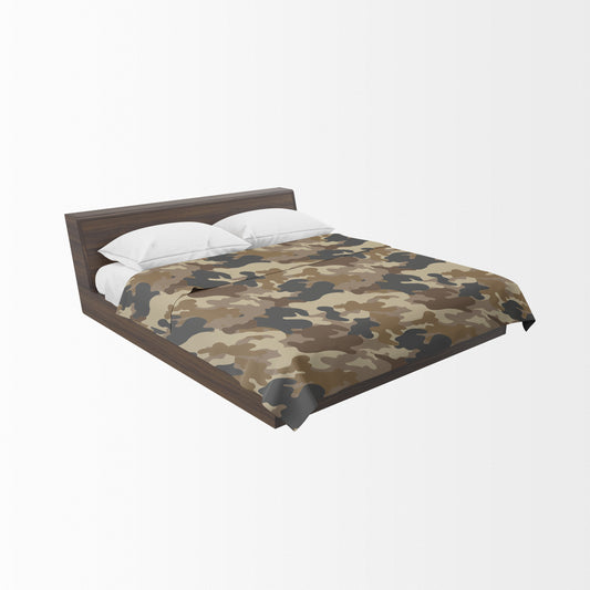 Brown Camo Camouflage Blanket custom pastel colour