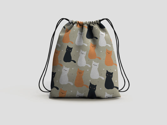 Kitty Cats Drawstring Backpack Bag