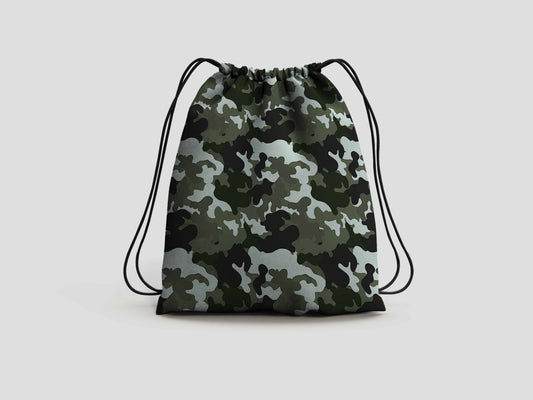 Light Camo Camouflage Drawstring Backpack Bag
