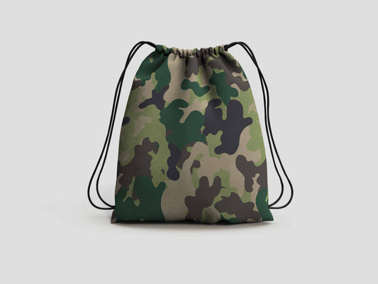 Classic Camo Camouflage Drawstring Backpack Bag