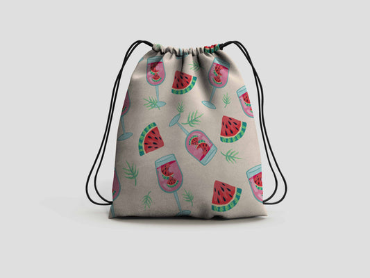 Refreshing Watermelon Drawstring Backpack Bag