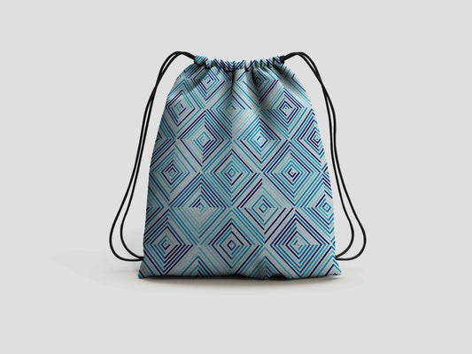 Blue Diamond Drawstring Backpack Bag