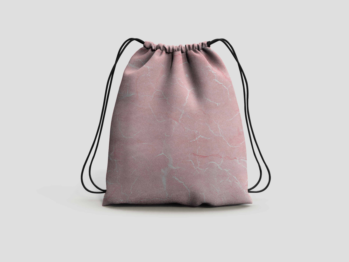 Blush Pink Marble Drawstring custom Backpack Bag
