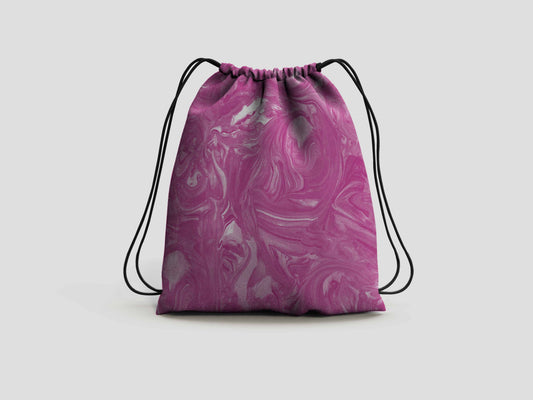 Hot Pink Marble Drawstring Backpack barbie pink Bag