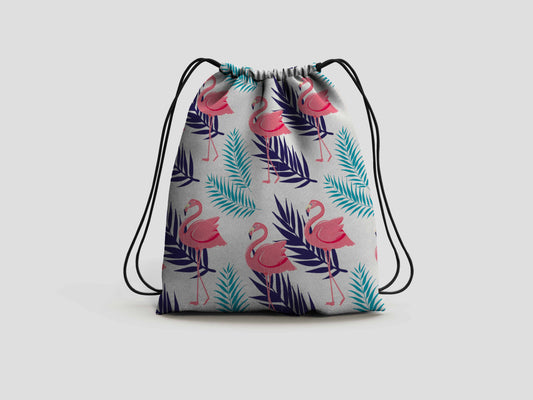 Flamingo Drawstring Backpack Bag