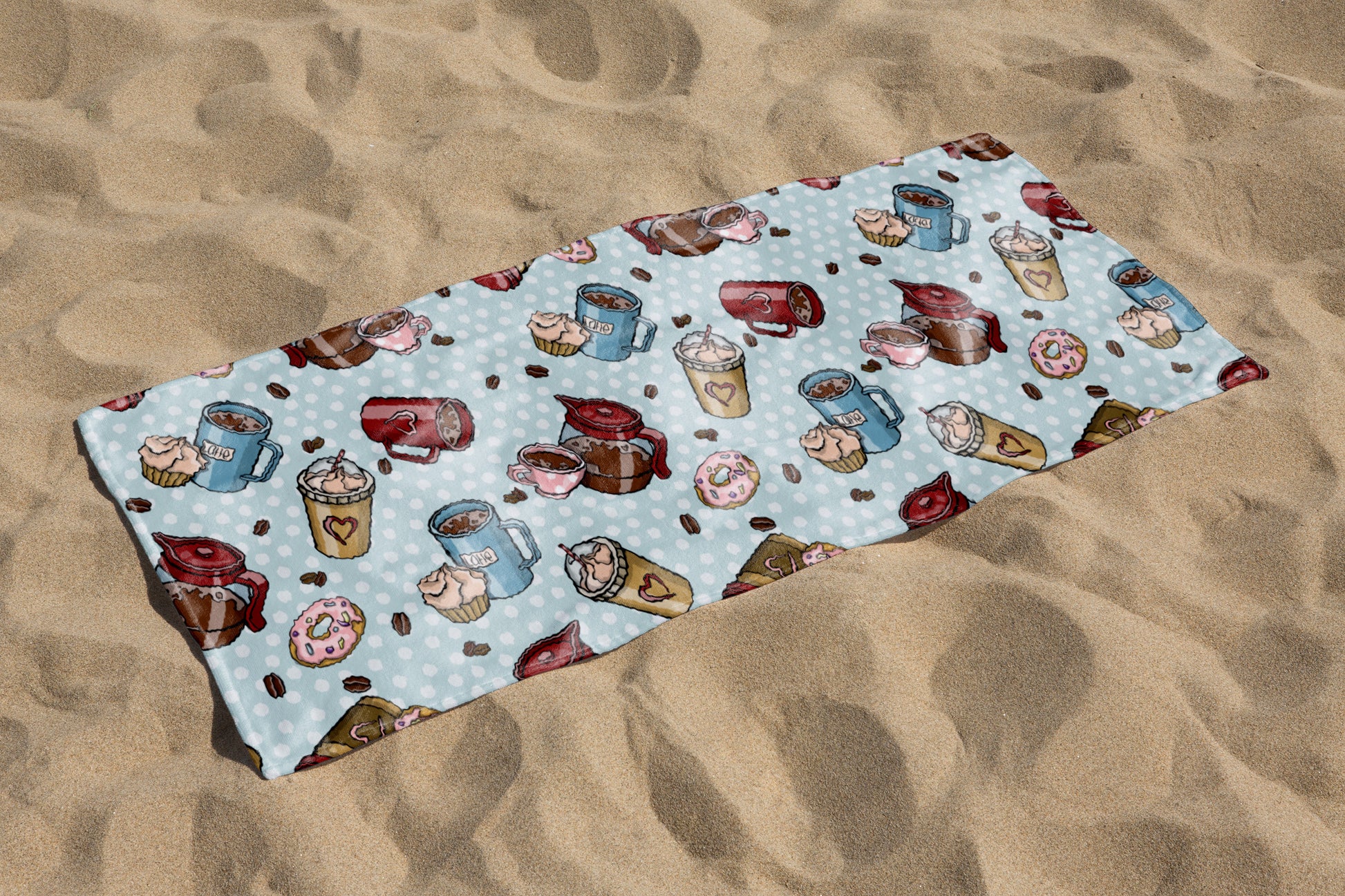 Coffee Latte custom Beach Towel