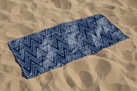 Blue Chevron Beach Towel true colour printed with full sublimation