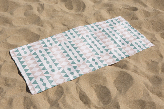 full sublimation Sage and Sand Triangles Beach Towel