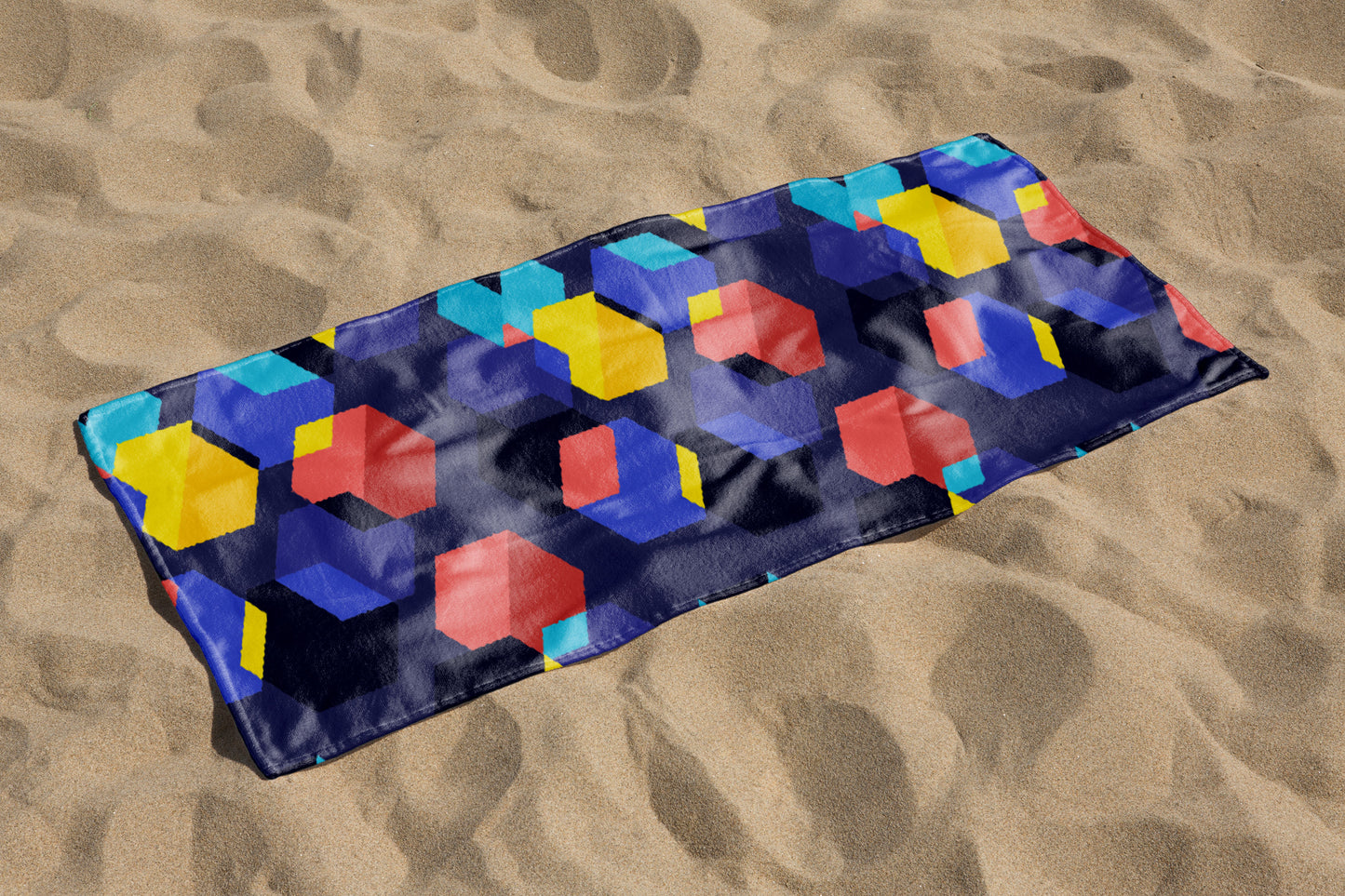 custom Vivid Honeycomb Beach Towel