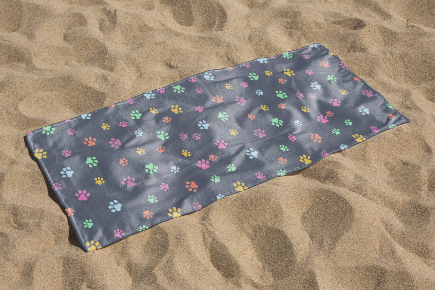 custom Paw Print Beach Towel full sublimation