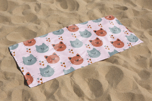 custom Happy Cats Beach Towel