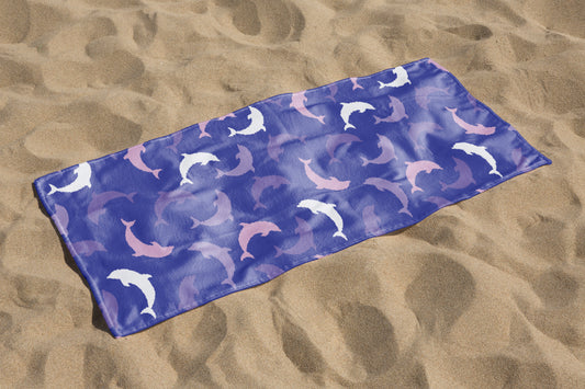 custom full sublimation Dolphin Beach Towel