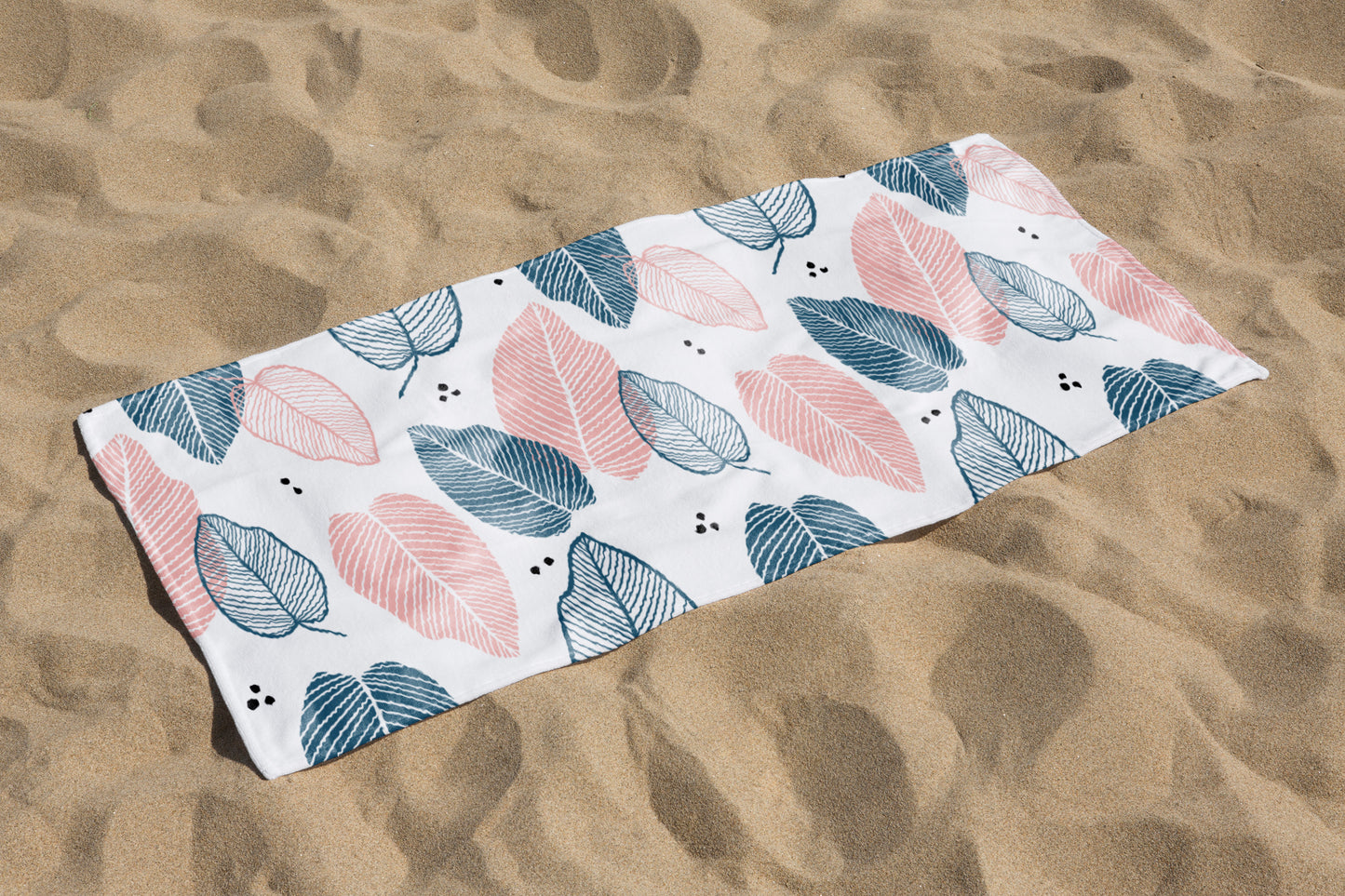 custom full sublimation Green Leaf Beach Towel