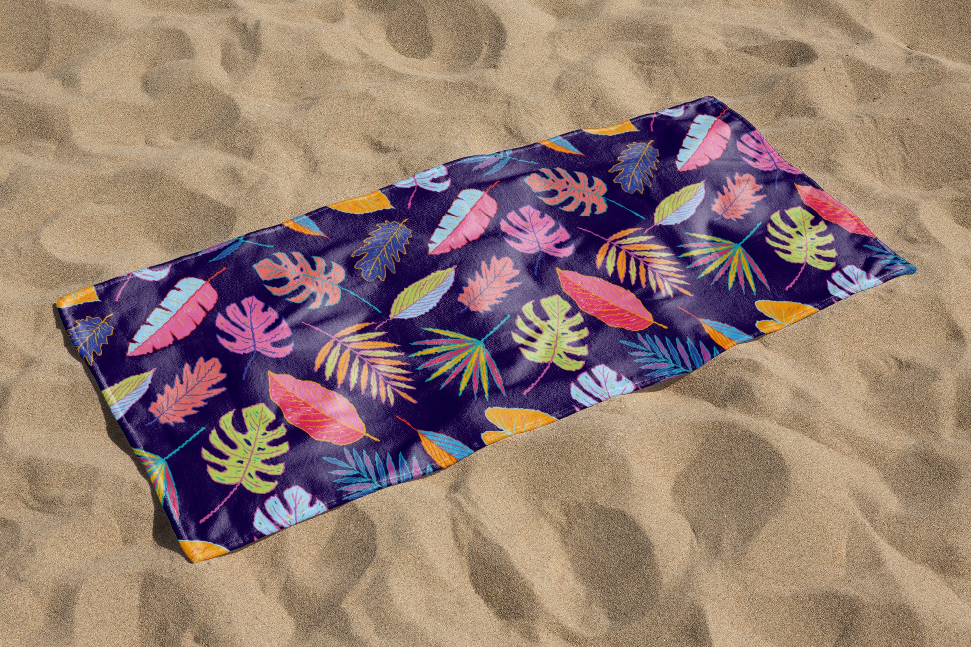 custom Tropical Leaf Beach Towel full sublimation