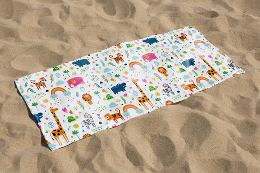 custom Zoo Animals Beach Towel full sublimation printed