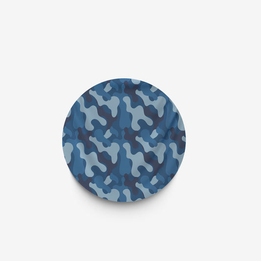 Blue Camo Camouflage Round Tablecloth in pastel colour