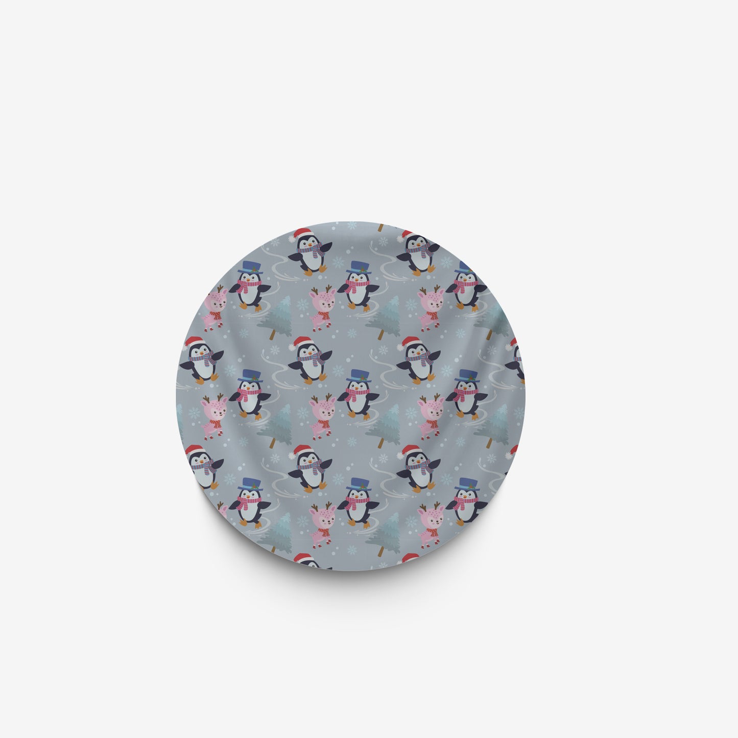 custom Holiday Penguin Round Tablecloth pastel colour