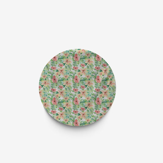 Green Floral Round Tablecloth pastel colour 