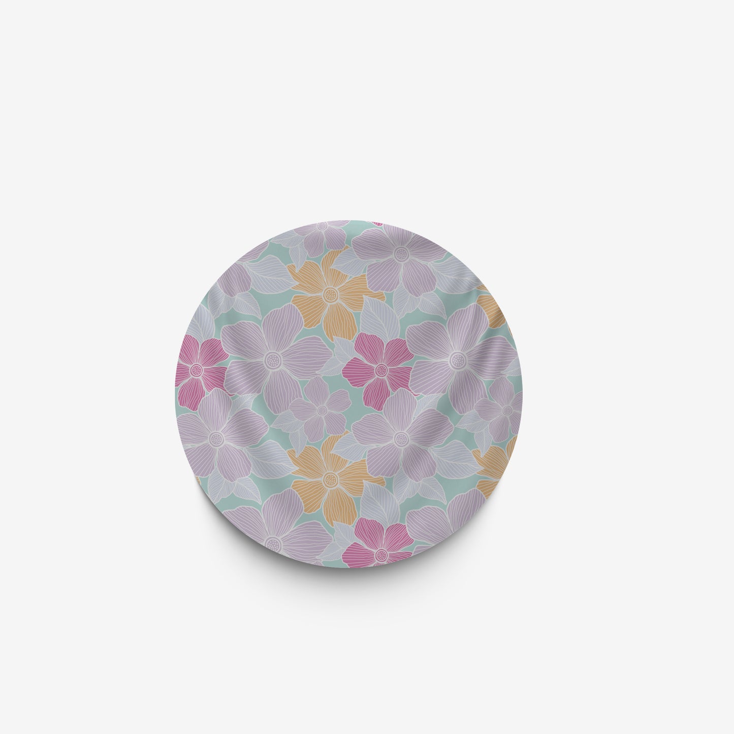 Purple Floral Round Tablecloth pastel colour