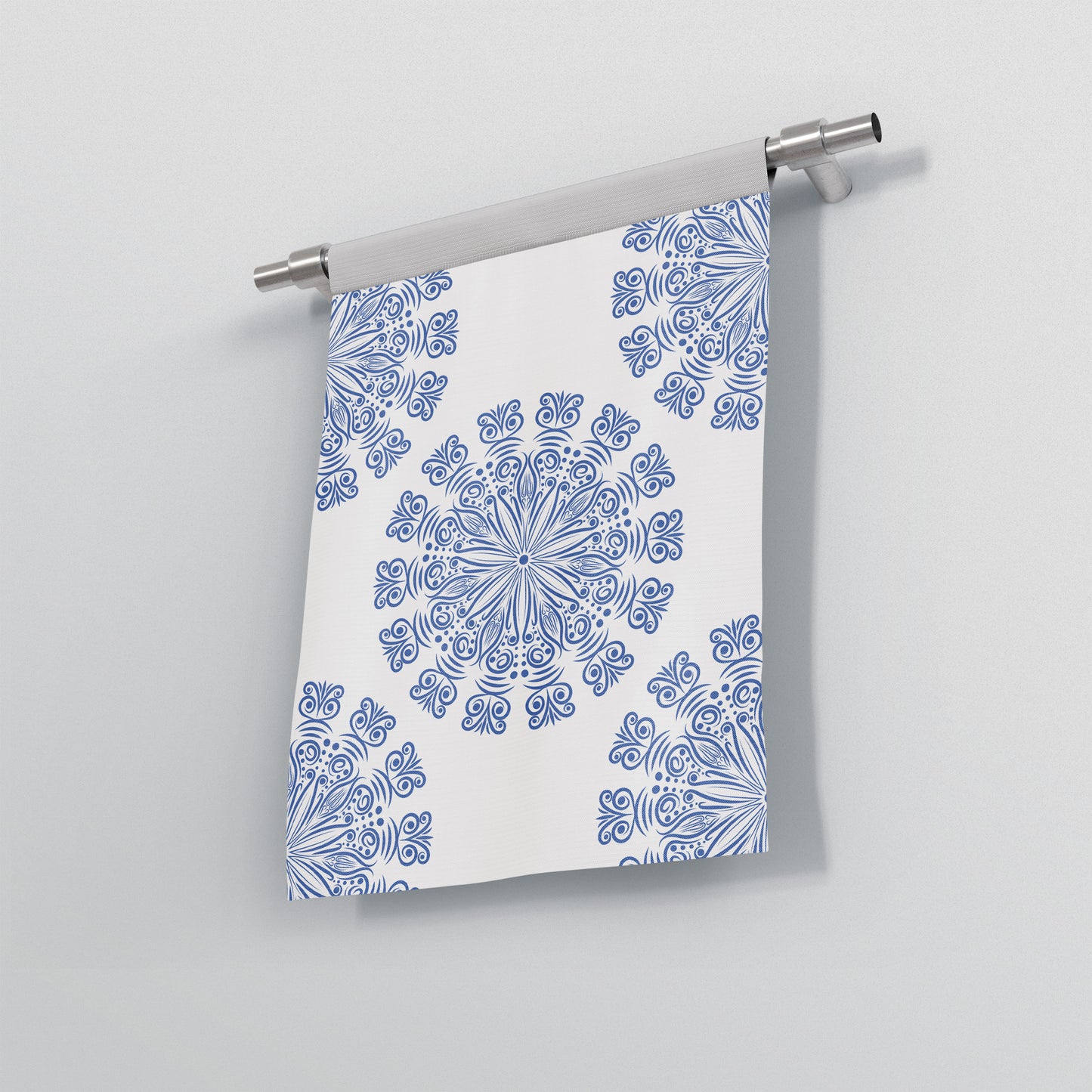 custom Blue Mandala Garden Flag Banner full sublimation printed in pastel colour