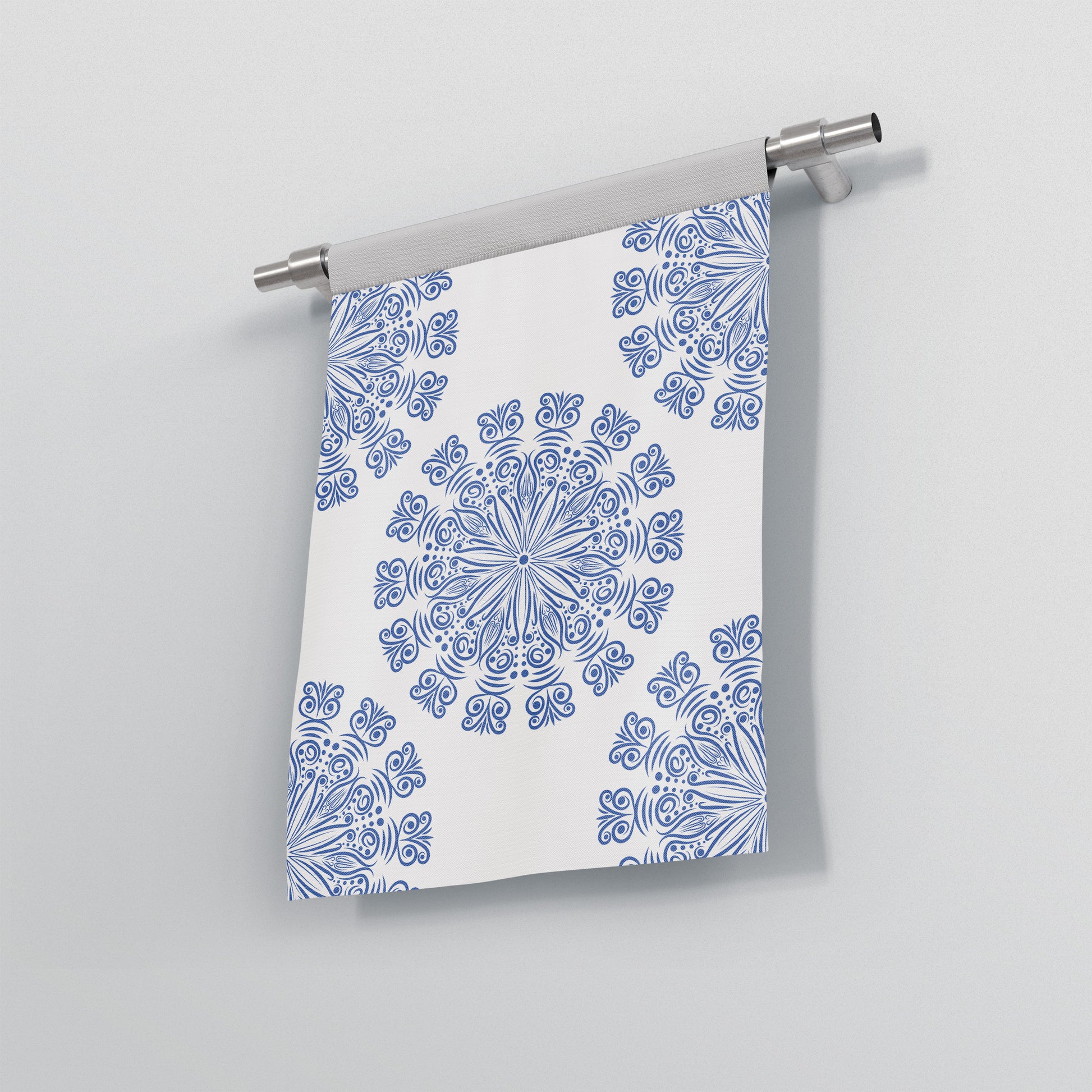 custom Blue Mandala Garden Flag Banner full sublimation printed in pastel colour