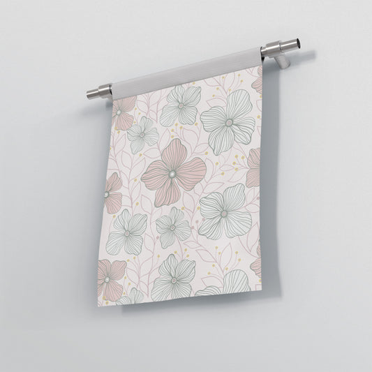 White Floral Garden Flag Banner in pastel colour