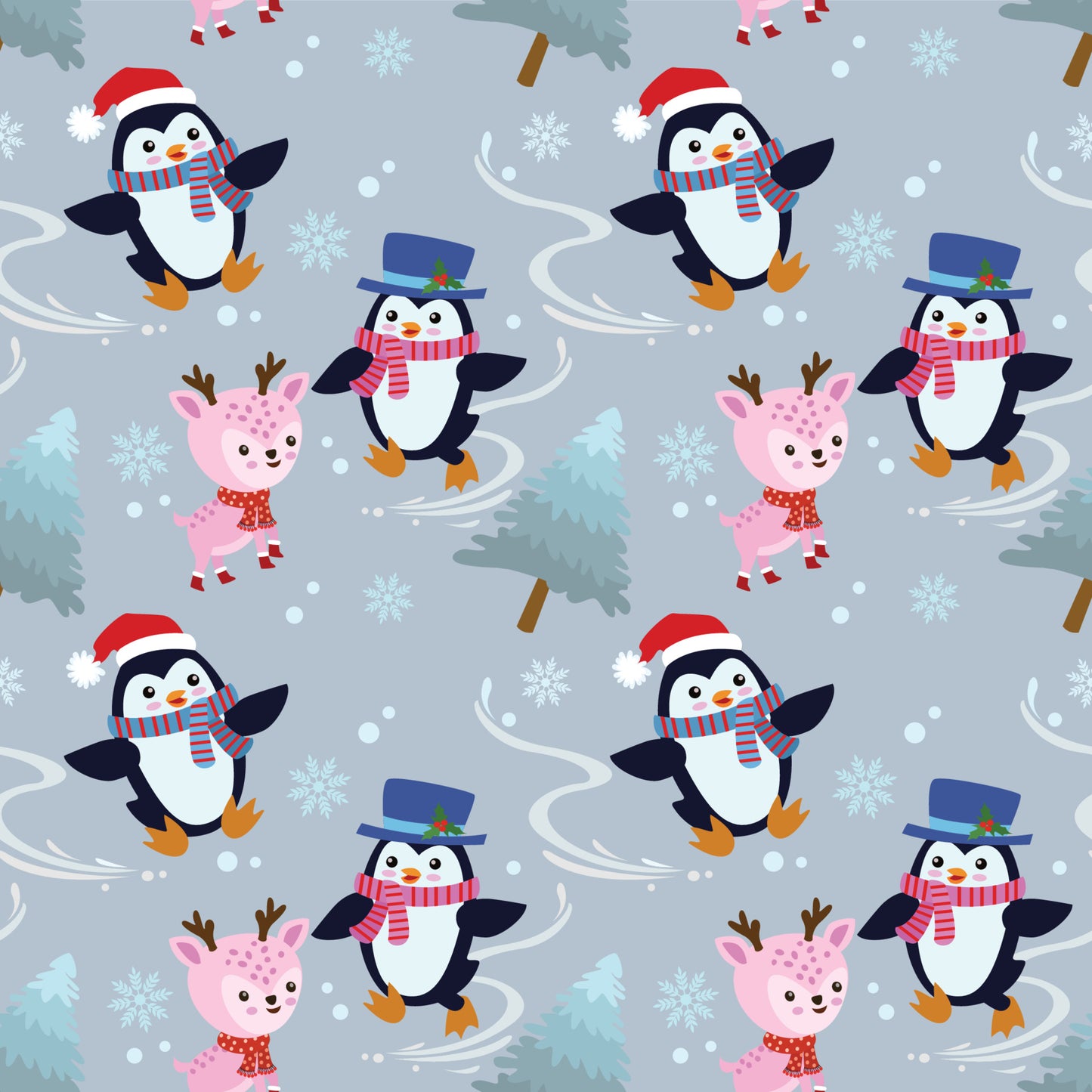 custom Holiday Penguin Round Tablecloth true colour