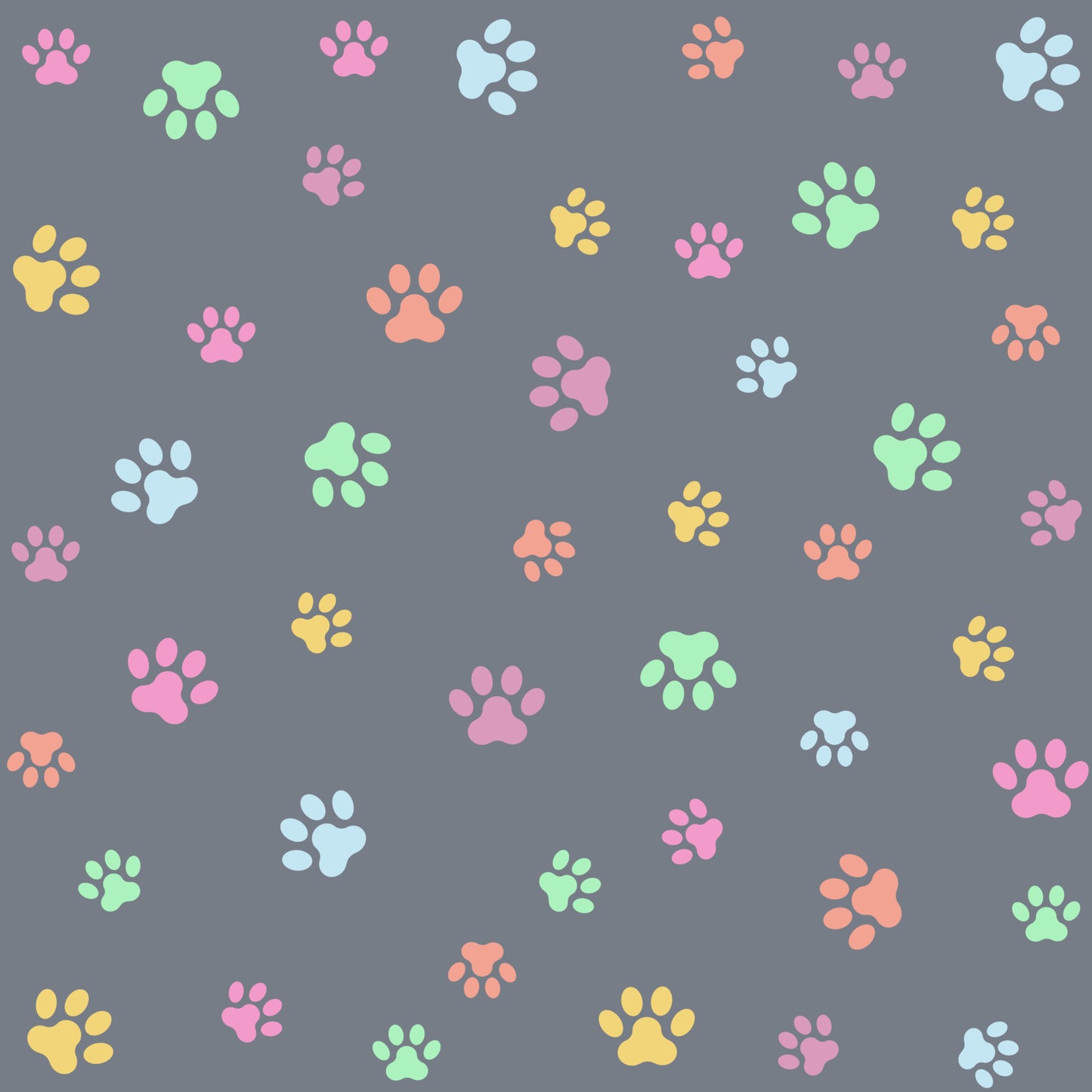 custom Paw Print Round Tablecloth true colour