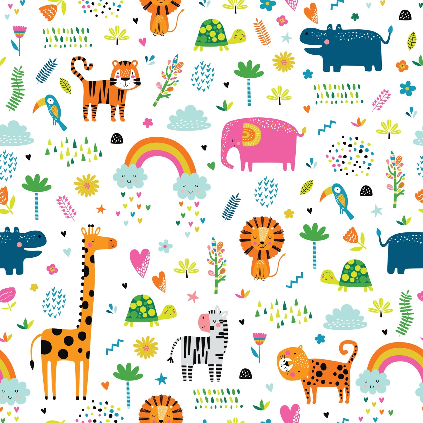 Zoo Animals Round Tablecloth custom true colour