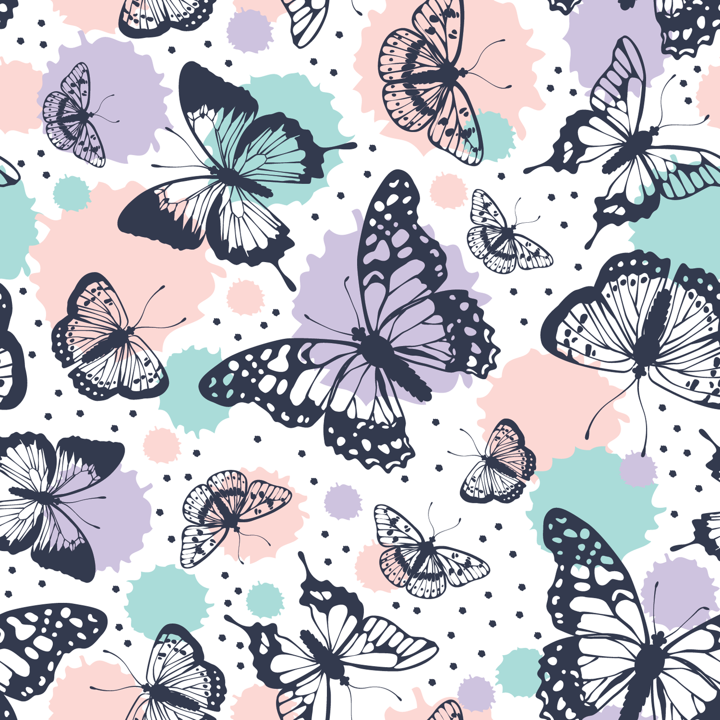 Butterfly Round Tablecloth true colour 