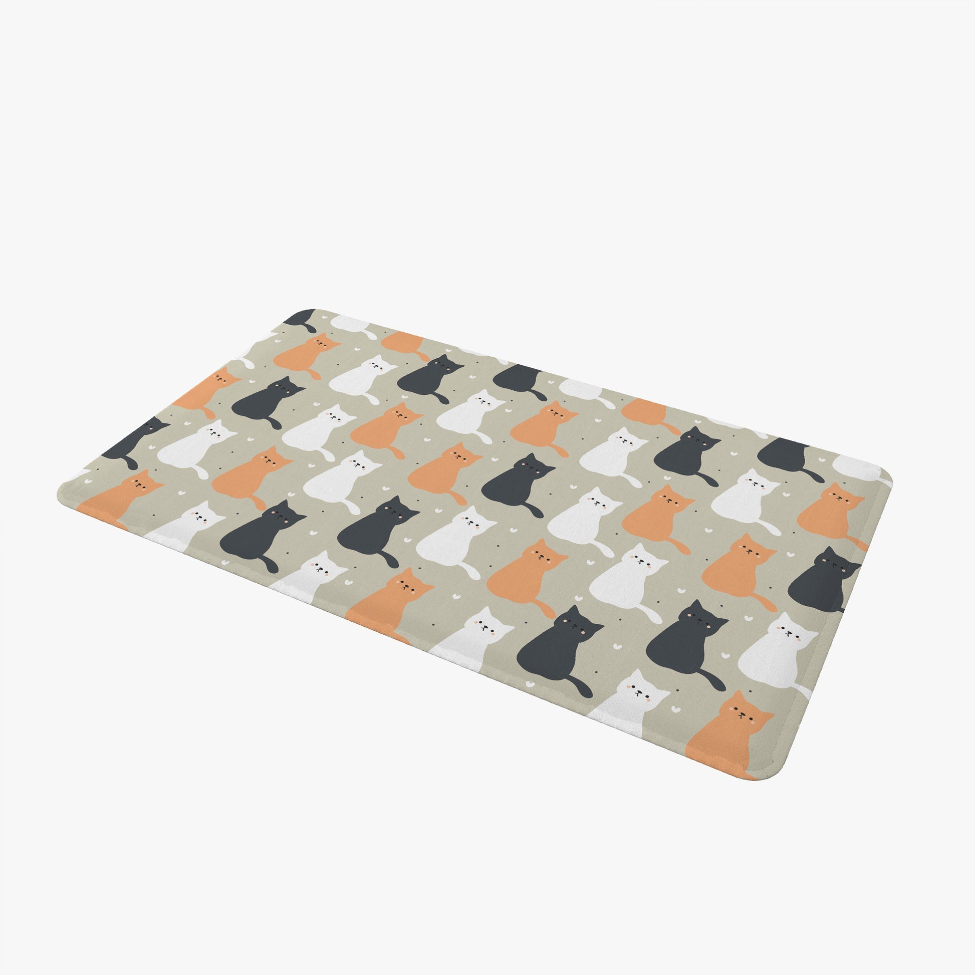 custom Kitty Cats Rectangle Door Mat in pastel colour