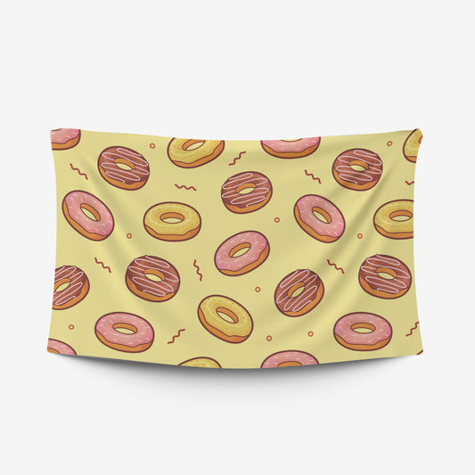 custom Yellow Donuts Tablecloth pastel colour