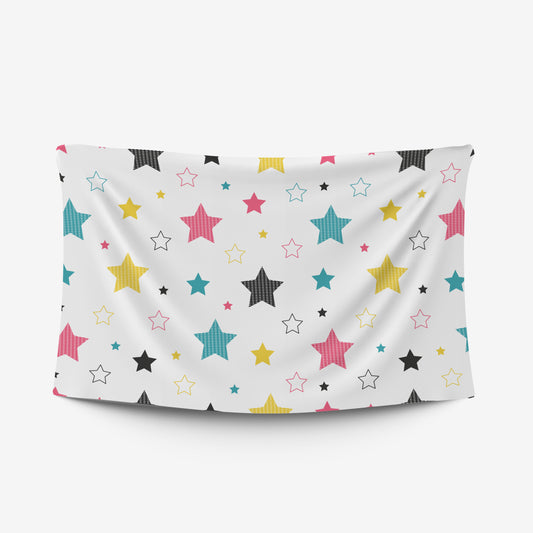 custom White Star Tablecloth pastel colour