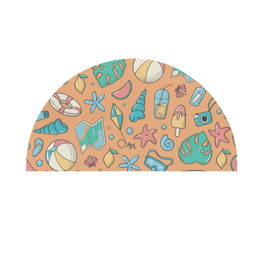 Beach Day Door Mat semi circle custom pastel colour 