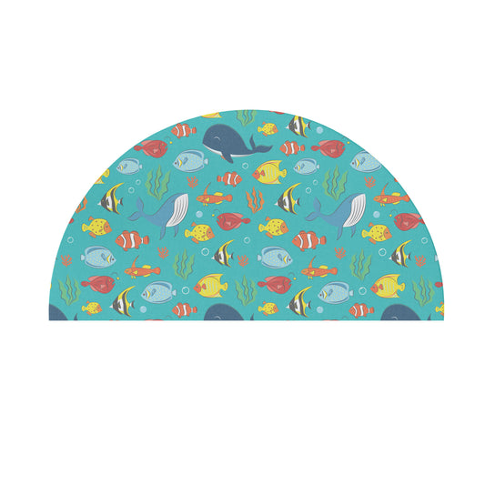 Ocean Animals Semi-Circle Door Mat full sublimation pastel colour