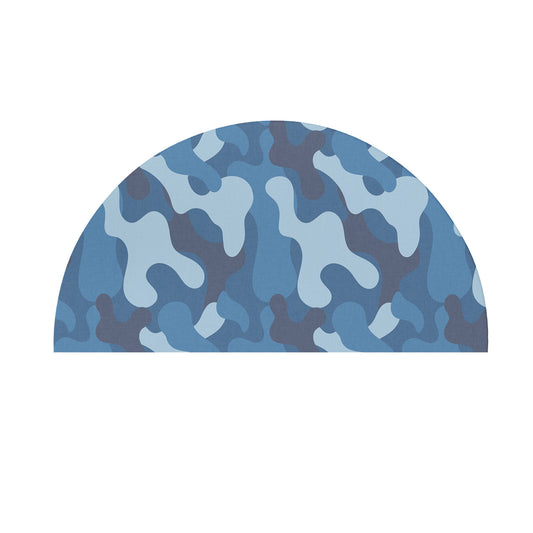 custom Blue Camo Camouflage Semi-Circle Door Mat with full sublimation pastel colour
