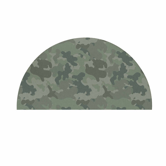 Green Camo Camouflage Semi-Circle Door Mat with full sublimation pastel colour