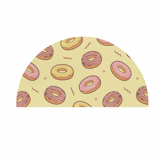 custom full sublimation Yellow Donuts Semi-Circle Door Mat in pastel colour