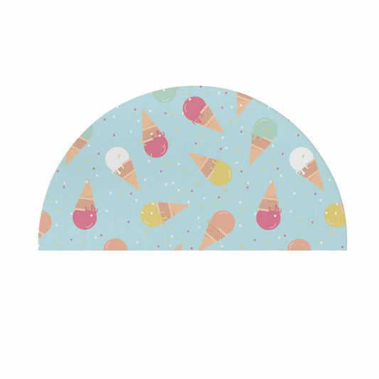 full sublimation Ice Cream Cone Semi-Circle Door Mat in pastel colour